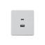 Розетка 2-м СП ROUND 16А IP20 USB-A + Type-C 3А с функцией быстрой зарядки перламутр Kranz KR-78-0734-1