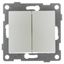 Выключатель двухклавишный Bravo, механизм, 10А, 250В, жемчуг - С10В2-028 GUSI
