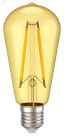Лампа светодиодная ST64 ретро золото 8Вт 230В 2700К E27 серия 360 град. - LLF-ST64-8-230-30-E27-CLG IEK