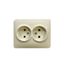 Розетка 2-м Karina Life без заземл. ПБТ крем. LEZARD 708-0300-128B