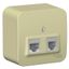Розетка компьютерная + телефонная 2-м ОП Blanca RJ45 кат.5E RJ11 с изолир. пластиной беж. SE BLNIA045117 APC