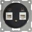 Механизм розетки комп. + телеф.2-м СП Florence RJ11/RJ45 кат.5e черн. 1E20801303 OneKeyElectro 2172817 ССТ