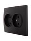 Розетка 2-м СП Karina 16А IP20 без заземл. термопласт черн. бархат LEZARD 707-4200-128B