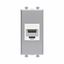 Компьютерная розетка RJ-45 без шторки модульная, кат.6, "Avanti", "Закаленная сталь", 1 модуль | 4404691 DKC ДКС