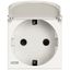 Розетка 1-м СП 2мод. Axolute 16А IP20 250В 2P+E с боков. заземл. Schuko экранир. контакты крышкой немецк. стандарт безвинт. клеммы бел. Leg BTC HD4141PW Legrand