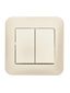 Выключатель 2-кл. 1п СП ASTI 10А IP20 в сборе жемчуж./бел. перламутр. LEZARD 7081-3030-101