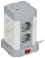 Удлинитель 8х1.5м 16А IP20 У08K 20Вт USB A+C 3х1 сер. DOMINIC IEK DN-YP30-16-08-01-ZKU-K41