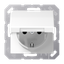 Штепсельная розетка SCHUKO 16А / 250В с подпружиненной откидной крышкой, пружинные зажимы; дюропласт; белый; AS500 | AS1520KLWW Jung