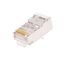 Коннектор NIKOMAX RJ45/8P8C под витую пару, Кат.6 (Класс E), 250МГц, покрытие 50мкд, универсальные ножи, экранированный, круглый ввод, 100 шт - ЭКО10270 NMC-RJ88RZ50SE1-100
