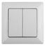 Переключатель Solo 4-107-01 двухклавишный 10А-250В, IP20, СУ, белый | Б0053609 Intro ЭРА