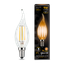 Лампа светодиодная филаментная LED 9 Вт 680 лм 2700К свеча на ветру теплый E14 AC 220В прозрачная колба Black Filament - 104801109 Gauss
