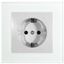 Розетка 1-местная с/з, серия Катрин, белый, Stekker - 39167 FERON