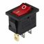 Выключатель клавишный 24V 15А (3с) ON-OFF красный с подсветкой Mini | 36-2165 REXANT MEET