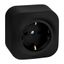Розетка 1-м ОП Quteo 16А IP20 250В 2P+E с заземл. защ. шторки черн. матов. IEK 782476 Legrand