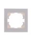 Рамка 1-м Rain горизонт. без вставки жемчуж./бел. метал. LEZARD 703-3030-146