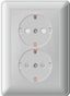 Розетка 2-м СП W59 16А IP20 с заземл. защ. шторки в сборе матов. хром SE RS16-255-58 APC