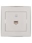Розетка компьютерная 1-м СП Rain RJ45 с хром. боковой вставкой бел. LEZARD 703-0225-139