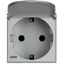 Розетка 1-м СП 2мод. Axolute 16А IP20 250В 2P+E с боков. заземл. Schuko экранир. контакты крышкой немецк. стандарт безвинт. клеммы алюм. Leg BTC HC4141PW Legrand
