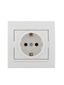 Розетка 1-м СП Deriy с заземл. бакелит бел./бел. LEZARD 702-0202-122B
