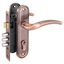 Замок врезной цилиндровый с ручками для деревянных дверей, АЛЛЮР 132/3-61А(1232) AC старая медь - 6805 ПТК
