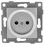 Розетка однопостовая Ugra б/з с з/ш, механизм, 16А, 250В, серебро - С11Р2-004 GUSI