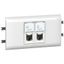 Механизм розетки компьютерной 2-м СП 2мод. Mosaic RJ45 кат.6E UTP с рамкой суппорт. для кабель-канала DLP Leg 078663 Legrand