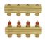 Коллекторная группа FHF-5 латунная 1' на 5 выхода со встроенными термостатическими вставками - 088U0525 Danfoss