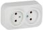 Розетка 2-м ОП GLORY РС22-2-ХБм 10А без заземл. защ. шторок бел. матов. IEK ERH20-K01M-10