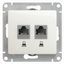 Механизм розетки комп. 2-м Glossa RJ45+RJ45 кат.5е перламутр SchE GSL000685KK APC