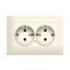 Розетка Севиль 2-ая с заземлением слоновая кость (ivory) - Б-С0128 Союз
