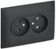 Розетка 2-м SKANDY 10А без заземл. защ. шторок в сборе SK-R10G графит IEK SK-R20-10-K53-F