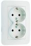 Розетка 2-м СП Lillium N 10А с заземл. бел. Makel 55082