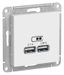 Розетка USB AtlasDesign тип A+A 5В/2.1А 2х5В/1.05А механизм лотос SE ATN001333 APC