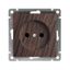 Розетка одноместная UNIVersal серия Афина б/з, с/у, 16А, 220В, венге (еврослот), механизм - A0022-V Союз