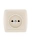 Розетка 1-м ОП Demet 16А IP20 без заземл. керамика крем. LEZARD 711-0300-121