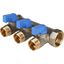 Коллектор с шаровыми кранами 3/4', 3 отвода 1/2' (синие ручки) - SMB 6201 341203 STOUT RG008S258TBQN8