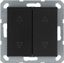 Выключатель двухклавишный для штор 10A 250V~ с накладкой, цвет Антрацит - G3028B Jasmart