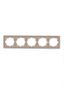Рамка RAIN пятерная горизонтальная крем с боковой вставкой - 703-0303-150 LEZARD