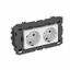 Розетка двойная 0° Modul45connect с з/к, 250 В, 16A (белый) (STD-D0C8 RW2) | 6120432 OBO Bettermann