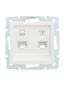 Розетка компьютерная + телефонная 2-м СП Vesna механизм жемчуж./бел. перламутр LEZARD 742-3088-143