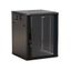 Шкаф настенный TWB-2766-GP-RAL9004 19дюйм. 27U 1304х600х600мм стекл. дверь с перфорацией по бокам ручка замком возмож. установки на ножки черн. (разобранный) Hyperline 397151