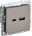 Розетка BRITE USB A+C 18Вт РЮ11-1-БрШ шампань IEK BR-U22-018-K37