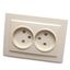 Розетка двухместная б/з,с защитной шторкой,250В, 10А, серия Эрна, слоновая кость Stekker - PST10-9013-02 39239 FERON