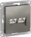 Розетка компьютерная 2-м AtlasDesign RJ45 кат.5E механизм сталь SE ATN000985 APC