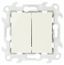 Двухклавишный кнопочный выключатель 10A 250В цвета слоновая кость S24 Harmonie | 2410151-031 Simon