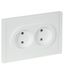 Розетка 2-м СП FORTE&PIANO FP226 10А без заземл. защ. шторок безвинт. крепл. бел. IEK FP-R20-10-1-K01