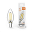 Лампа светодиодная филаментная LED 4.5 Вт 400 лм 2700К свеча теплый E14 AC 220В прозрачная колба Basic - 1031115 Gauss