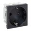 Розетка 45х45 с зазем., защ. шторками, 90 градусов, черная, матовая EKF - E2MR16-028-30