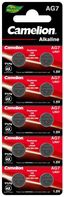 Элемент питания алкалиновый "таблетка" LR927/395A/195/G 7 Mercury Free AG7-BP0%Hg для часов BL-10 (блист.10шт) Camelion 12815