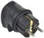 Вилка с боковым вводом 16А IP44 каучук черная GENERICA - EVK21-016-01-44-K02-G IEK